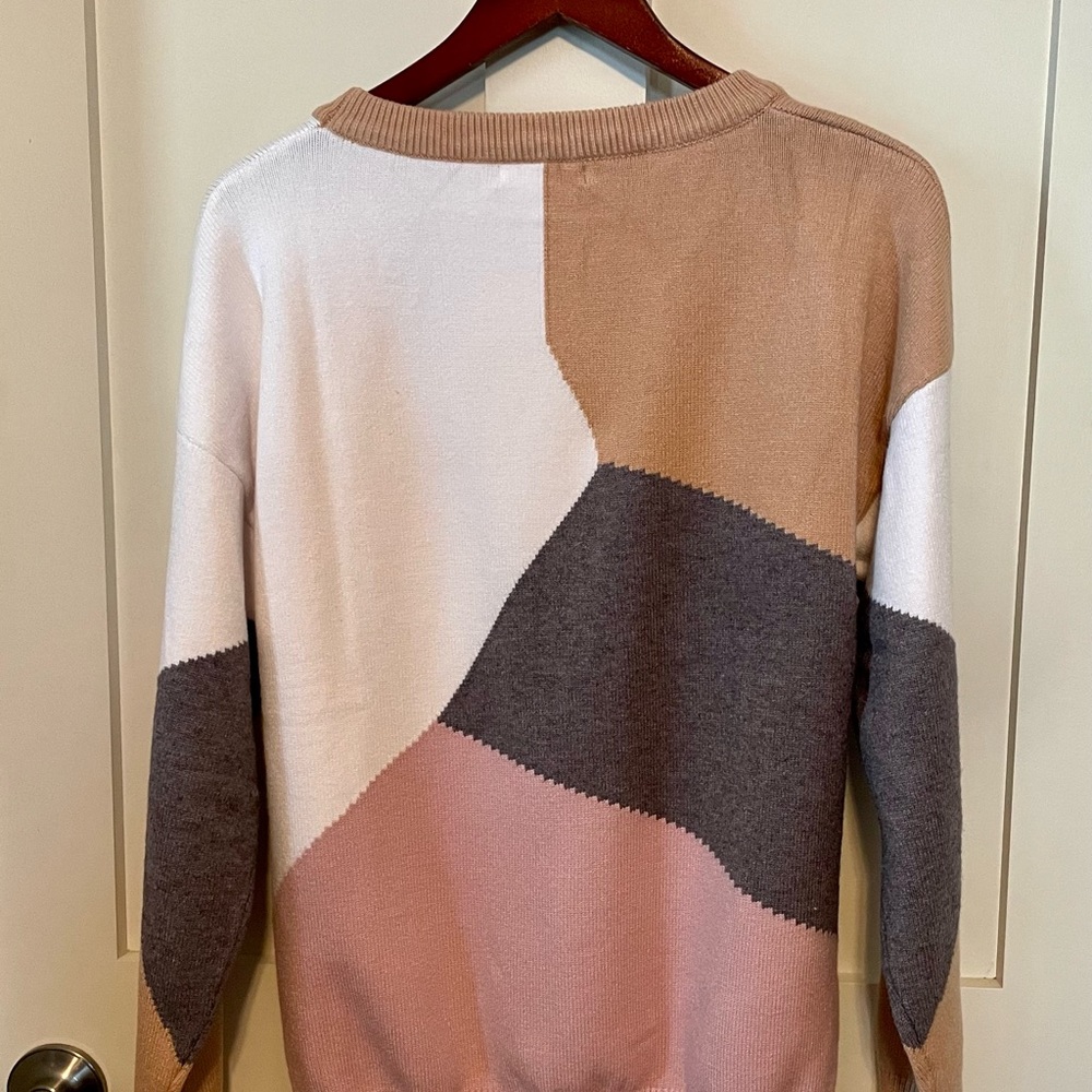 KIRUNDO Zebra Striped Print Color Block Knit Pullover Sweater, NWOT, Sz Large - Picture 5 of 10
